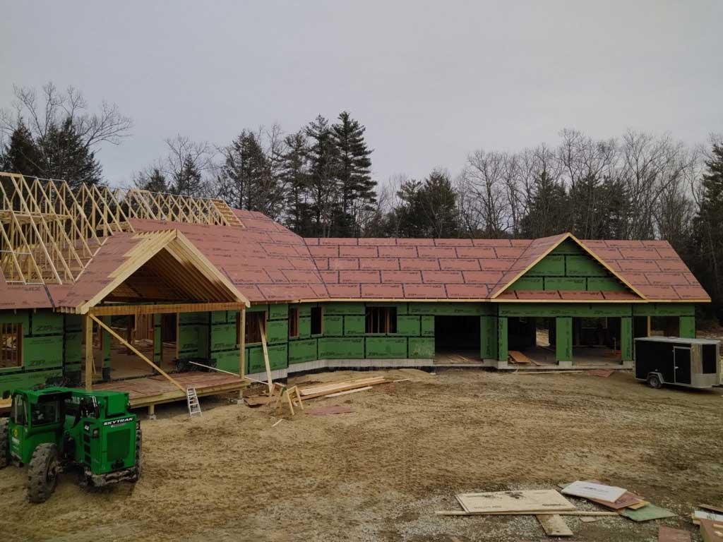 This is an image of framing performed on a site in NH by savage Builders